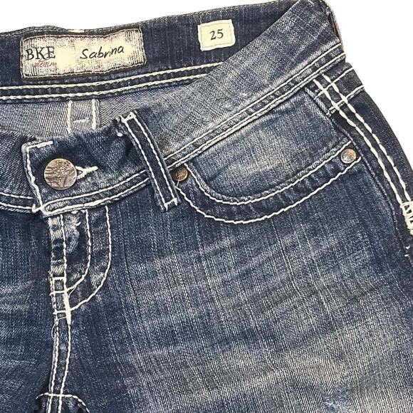 BKE Denim Sabrina Capri Jeans‎ Cuffed Stretch Women’s Size 25 - Picture 1 of 8